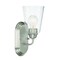 Designers Fountain Zane 5in 1-Light Brushed Nickel Industrial Indoor Wall Sconce with Clear Seedy Glass Shade D241M-1B-BN - alternate 1
